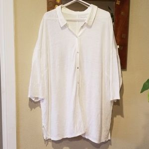 EILEEN FISHER WOMAN 100% ORGANIC LINEN SHIRT